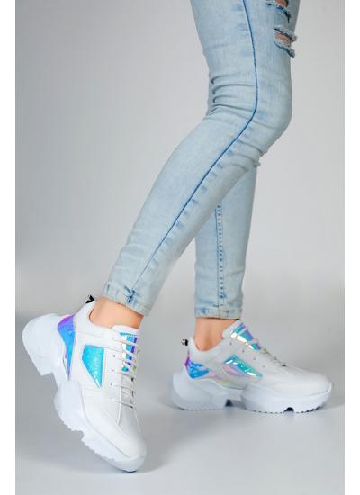Abella Beyaz Hologram Kadın Spor Ayakkabı