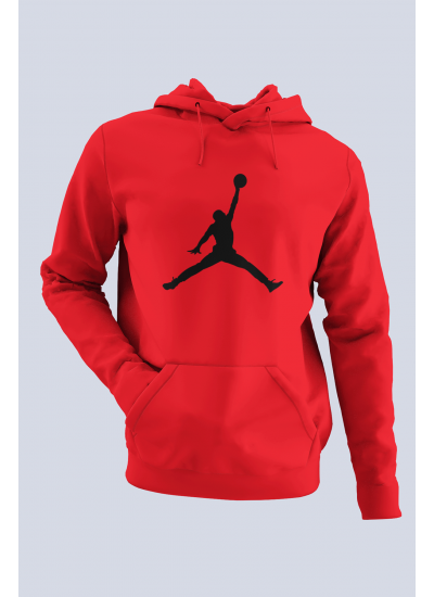Air Jordan 02 Kırmızı NBA Erkek Kapşonlu Sweatshirt - Hoodie