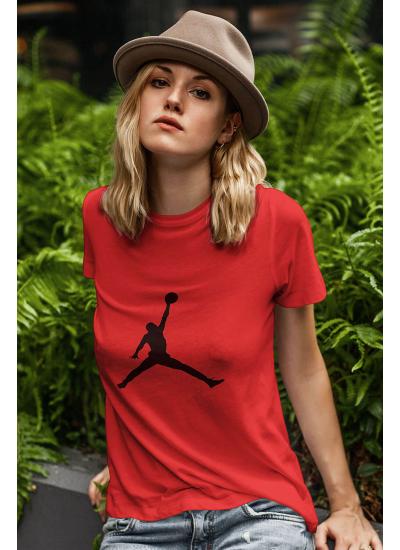 Air Jordan 02 Kırmızı NBA Kadın Tshirt - Tişört