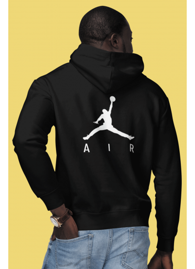 Air Jordan 03 Sırt Siyah NBA Erkek Kapşonlu Sweatshirt - Hoodie