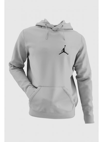 Air Jordan 04 Gri NBA Erkek Kapşonlu Sweatshirt - Hoodie