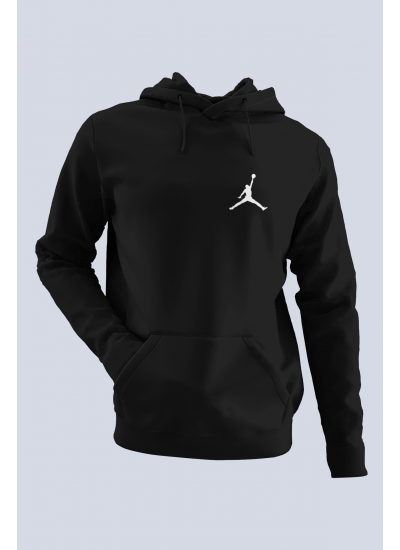 Air Jordan 04 Siyah NBA Erkek Kapşonlu Sweatshirt - Hoodie