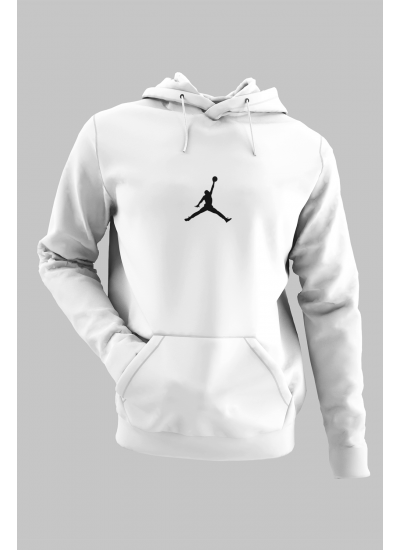 Air Jordan 05 Beyaz NBA Erkek Kapşonlu Sweatshirt - Hoodie