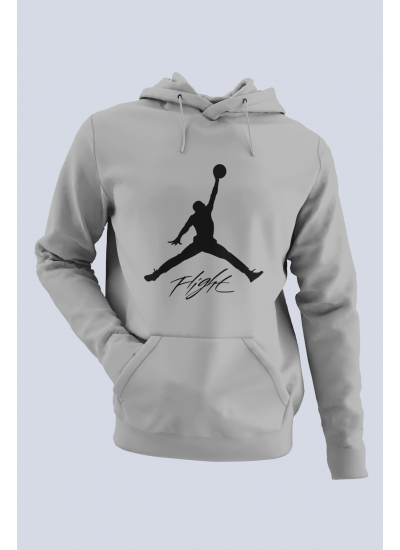Air Jordan 06 Gri NBA Erkek Kapşonlu Sweatshirt - Hoodie
