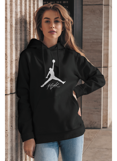 Air Jordan 06 Siyah NBA Kadın Kapşonlu Sweatshirt - Hoodie