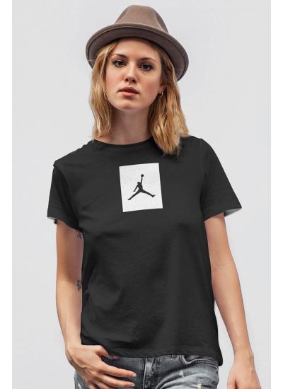 Air Jordan 09 Siyah NBA Kadın Tshirt - Tişört