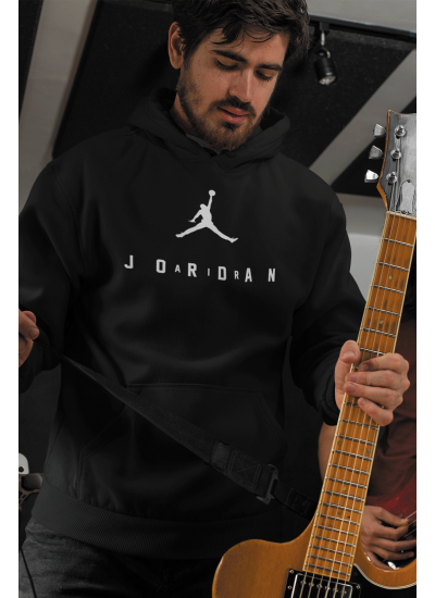 Air Jordan 10 Siyah NBA Erkek Kapşonlu Sweatshirt - Hoodie