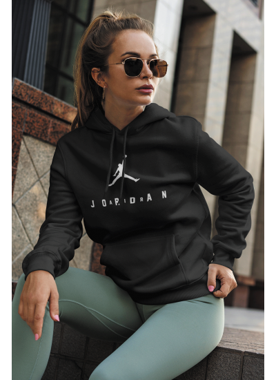 Air Jordan 10 Siyah NBA Kadın Kapşonlu Sweatshirt - Hoodie