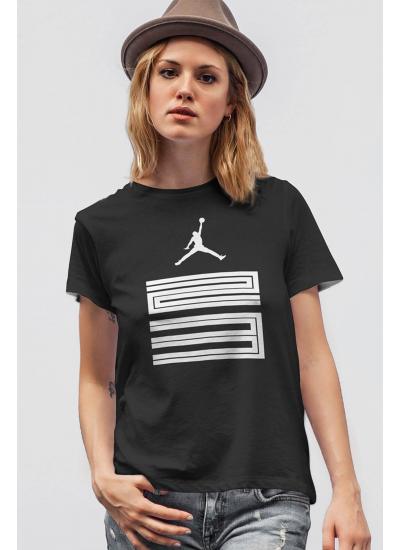 Air Jordan 11 Siyah NBA Kadın Tshirt - Tişört
