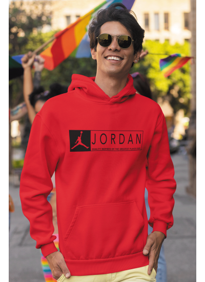 Air Jordan 13 Kırmızı NBA Erkek Kapşonlu Sweatshirt - Hoodie