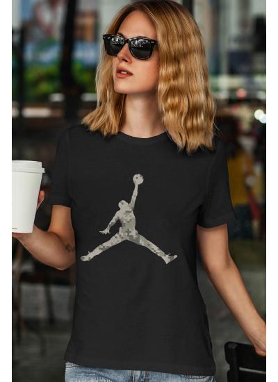 Air Jordan 15 Siyah NBA Kadın Tshirt - Tişört