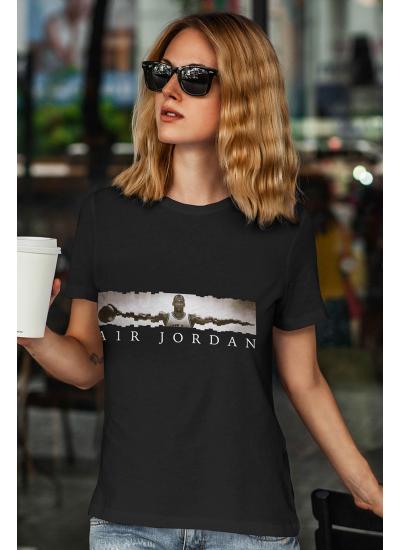 Air Jordan 17 Siyah NBA Kadın Tshirt - Tişört