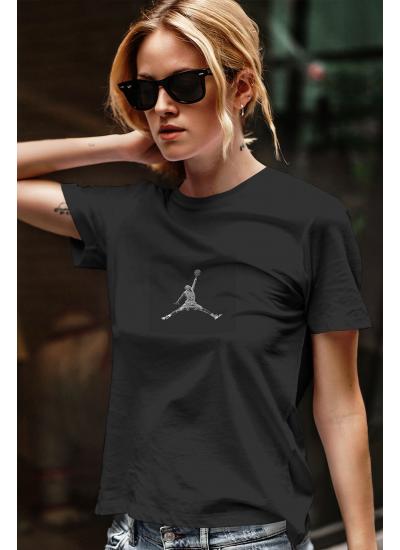 Air Jordan 32 Siyah NBA Kadın Tshirt - Tişört