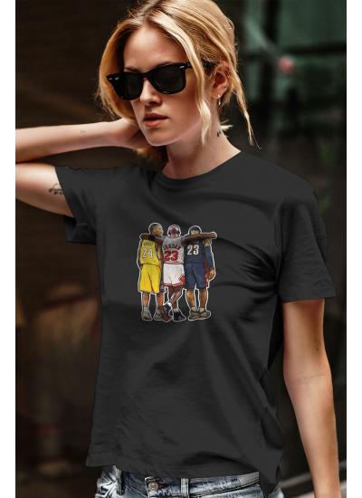 Air Jordan 40 Siyah NBA Kadın Tshirt - Tişört