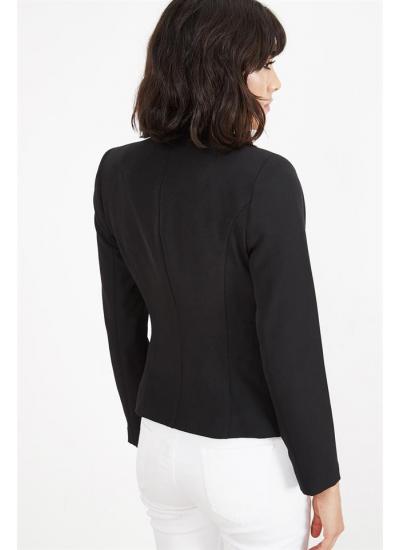 Kadın Siyah Tek Düğmeli Ceket