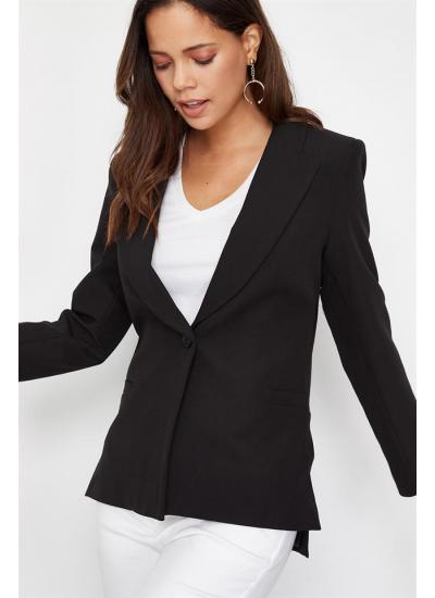 Kadın Siyah Yırtmaçlı Ceket